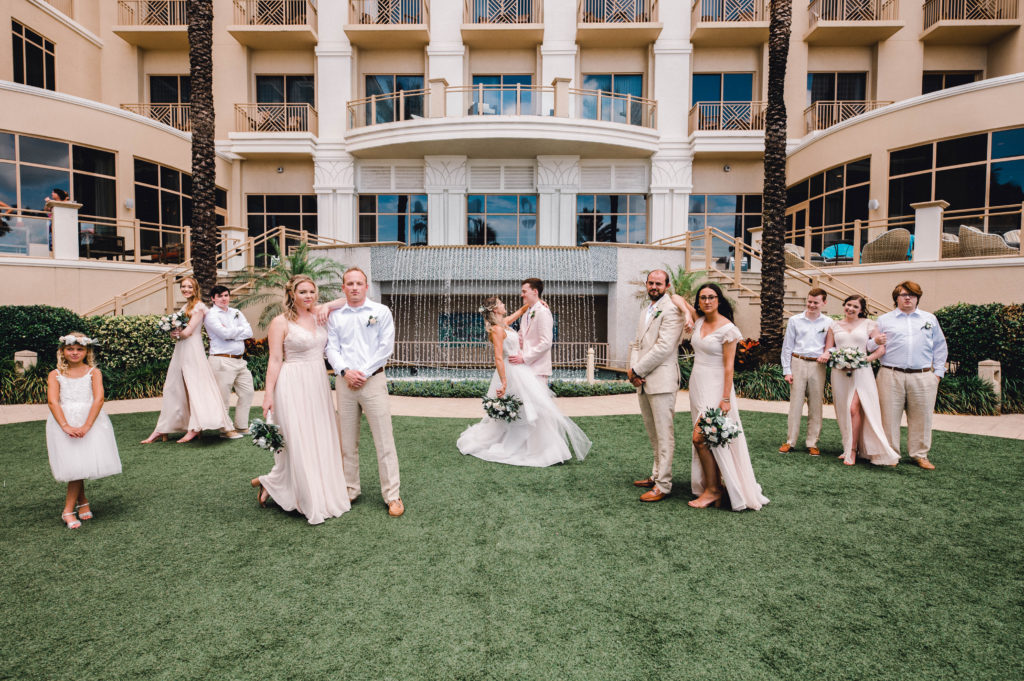 Bridal party portraits at The Sand Pearl Resort 