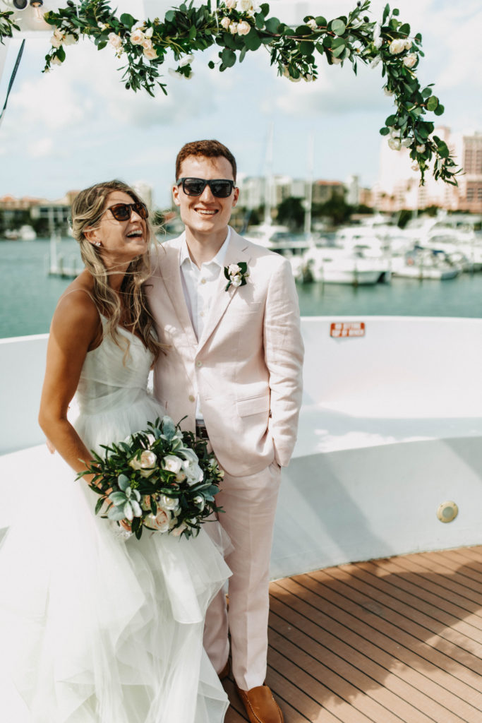Shelby and Jarrod on the Yacht Starship bridal portraits