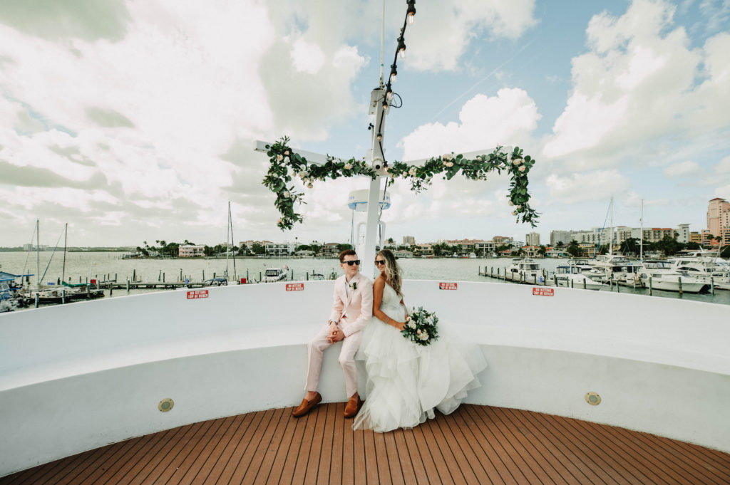 Shelby and Jarrod on the Yacht Starship bridal portraits
