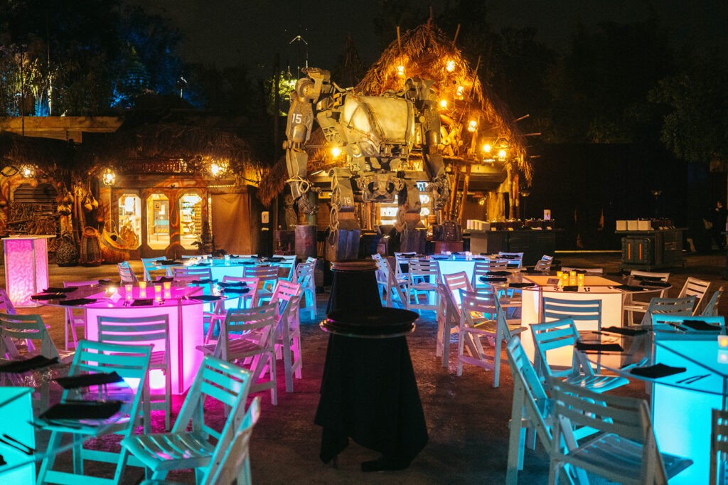 Wedding Reception Tables in Walt Disney World's Pandora for Disney Wedding