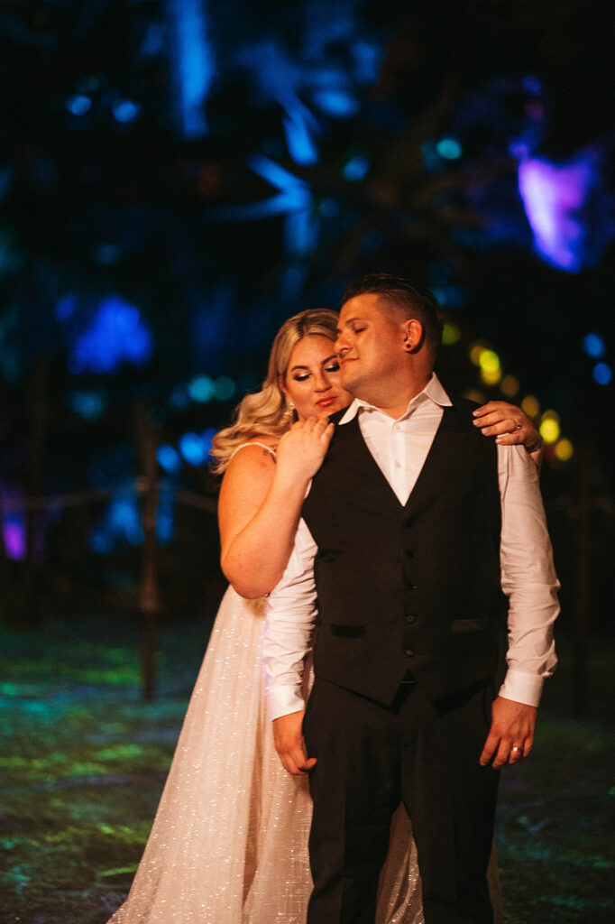Bride and Groom in Walt Disney World's Pandora for Disney Wedding